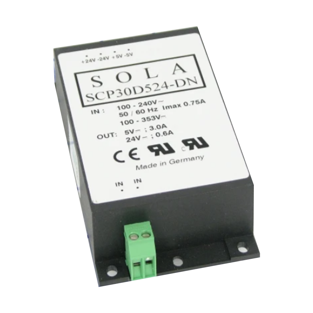 SCP30D524UDN SOLAHD SCP DIN POWER SUPPLY, 30W, 5/24V OUTPUT, 85-264V IN, SWITCHING, LOW PROFILE(SCP 30D524-DN)